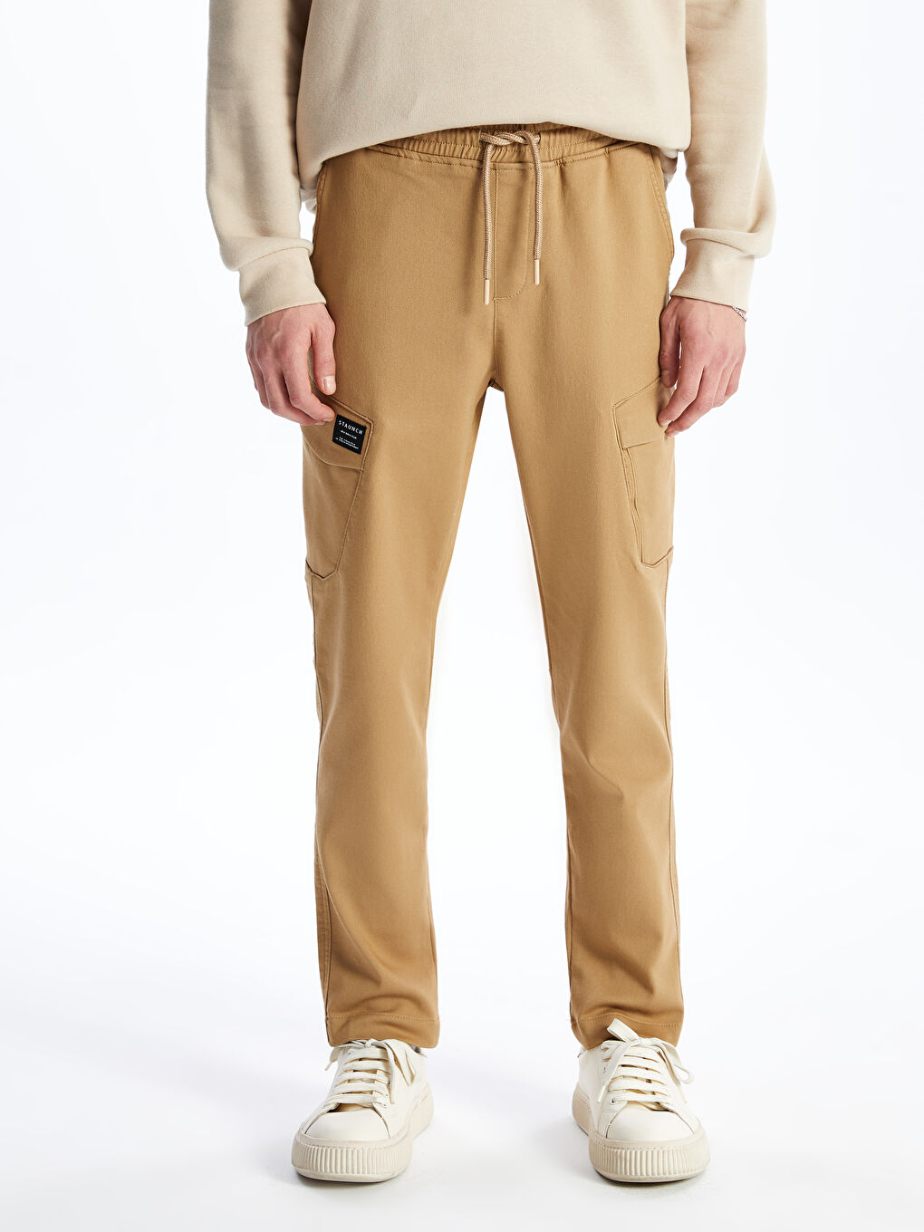 Kahverengi Slim Fit Erkek Kargo Pantolon-2