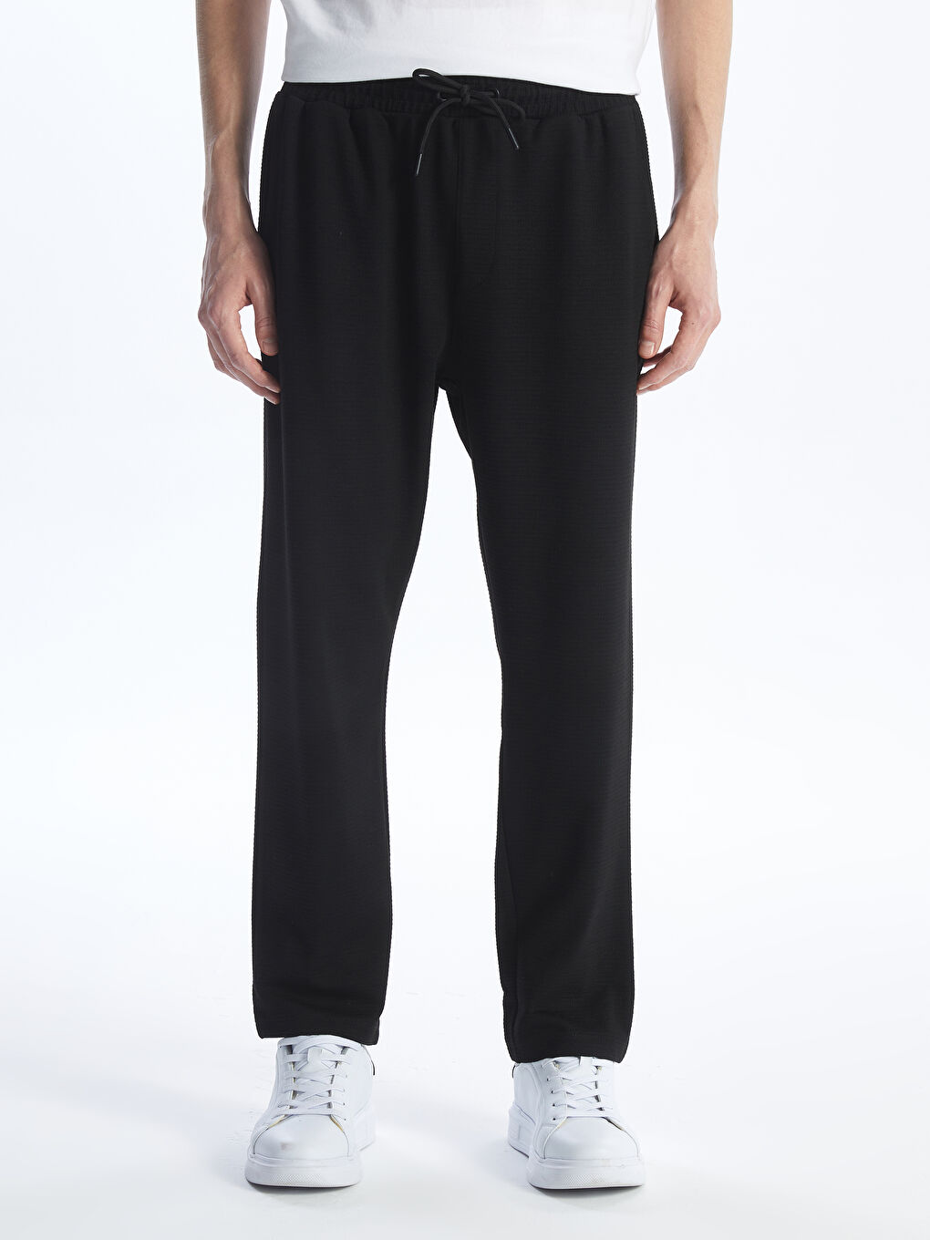 Siyah Standart Kalıp Erkek Eşofman Altı-2