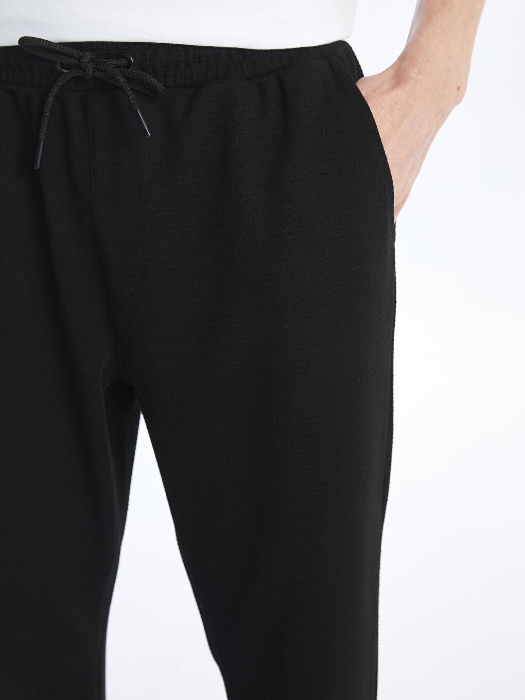 Siyah Standart Kalıp Erkek Eşofman Altı-4