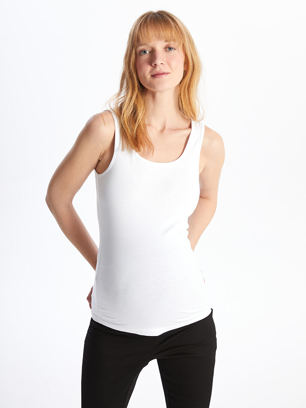 U Neck Plain Pregnant Singlet -S4K928Z8-Q6K