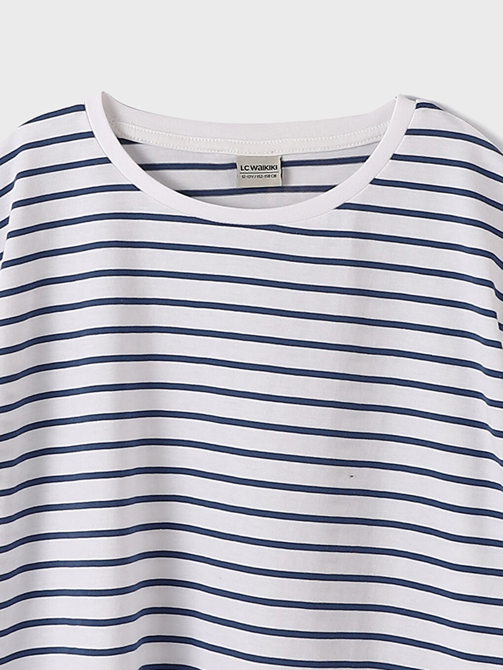 تيشيرت ياقة دائرية مخطط كم قصير للأولاد-3