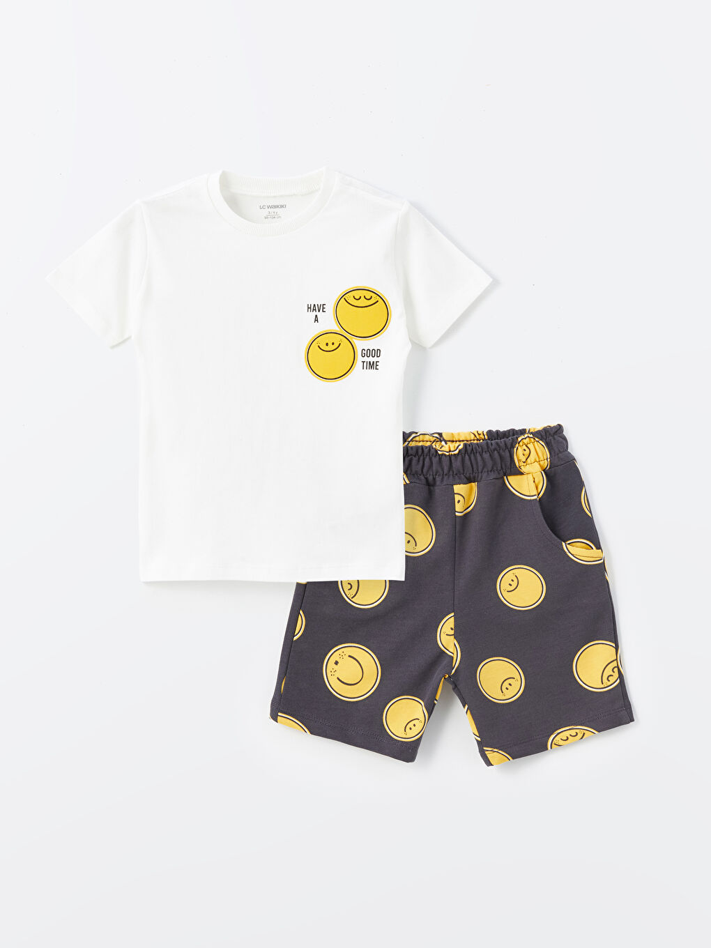 Crew Neck Short Sleeve Printed Baby Boy T-Shirt and Shorts 2-Piece Set -S4K969Z1-R9J
