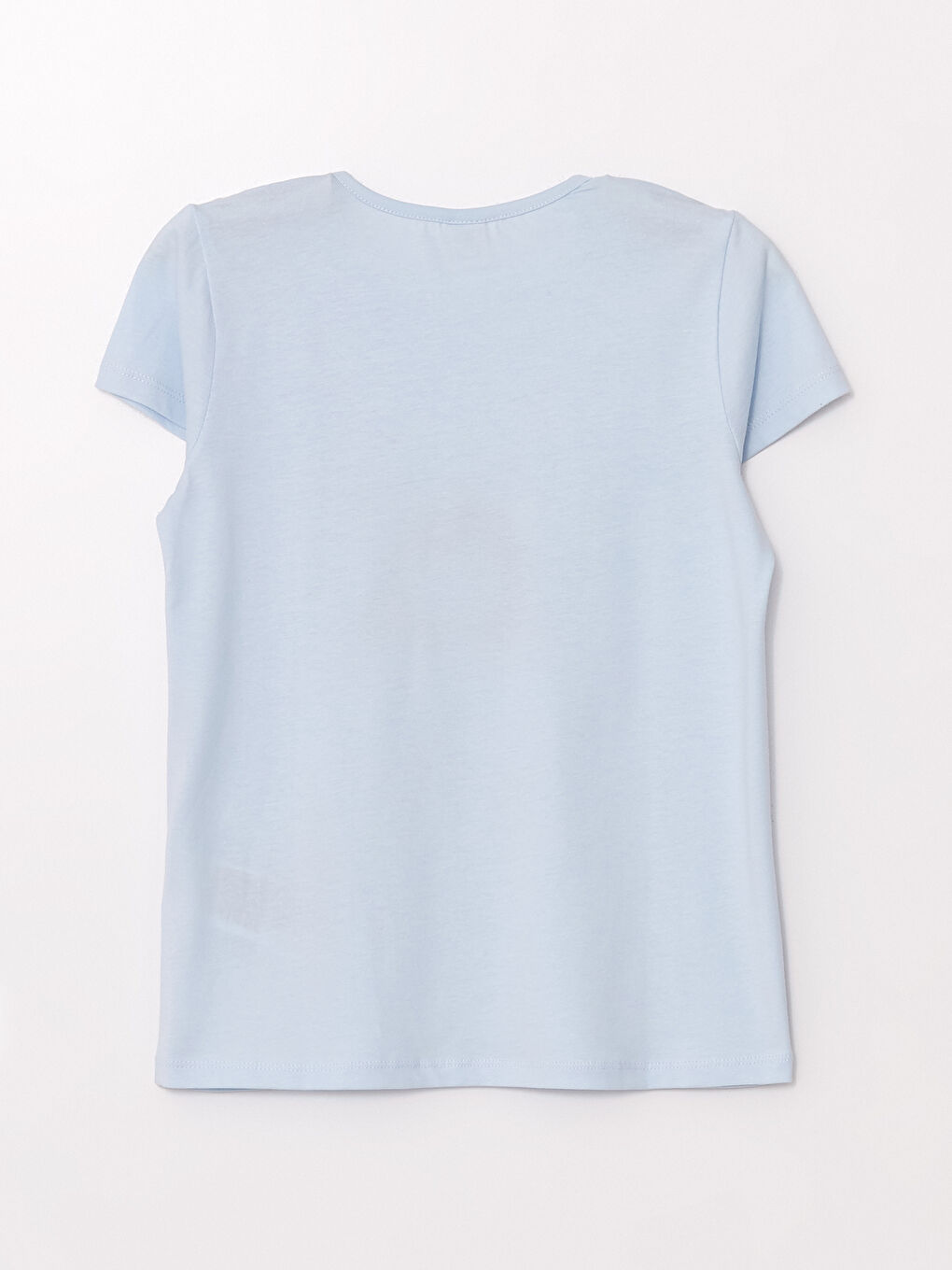 طقم بيجامة للبنات مطبوع بياقة دائرية مع شورت-3