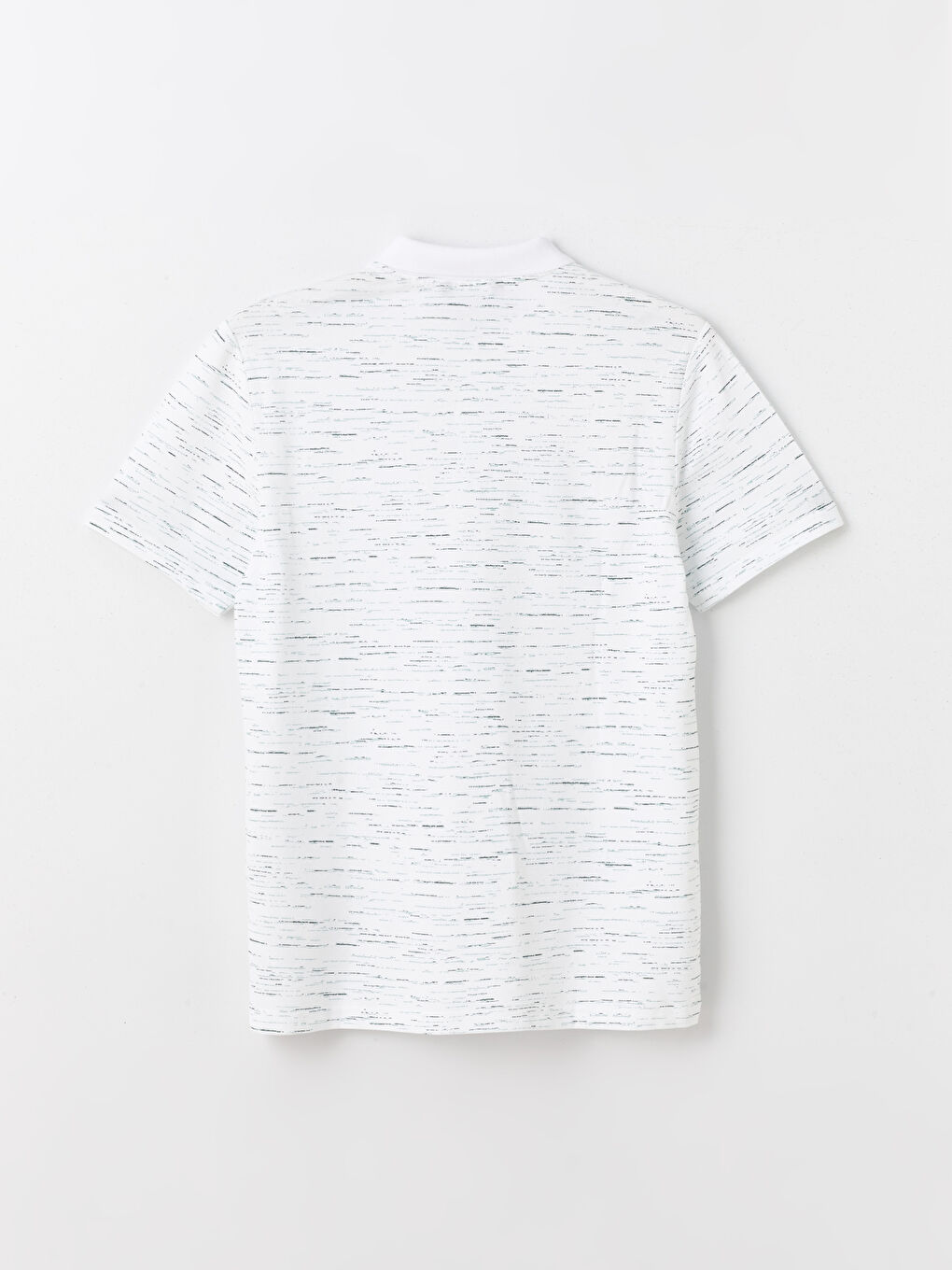 Yeşil Polo Yaka Kısa Kollu Desenli Pike Erkek Tişört-6