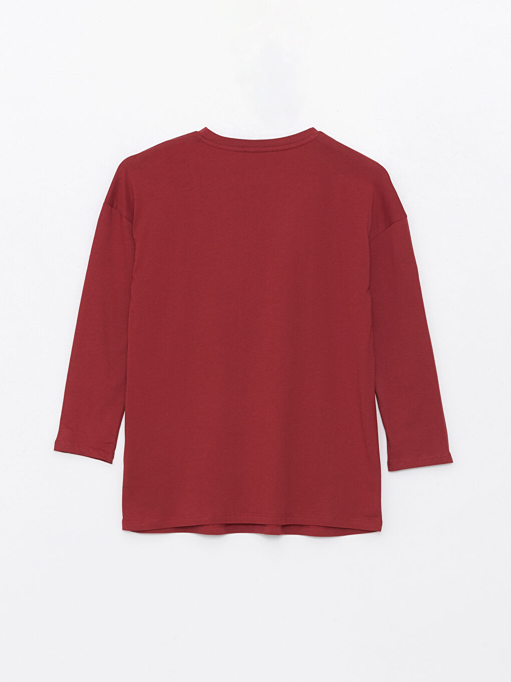 Bordo Bisiklet Yaka Baskılı Kadın Tunik-6