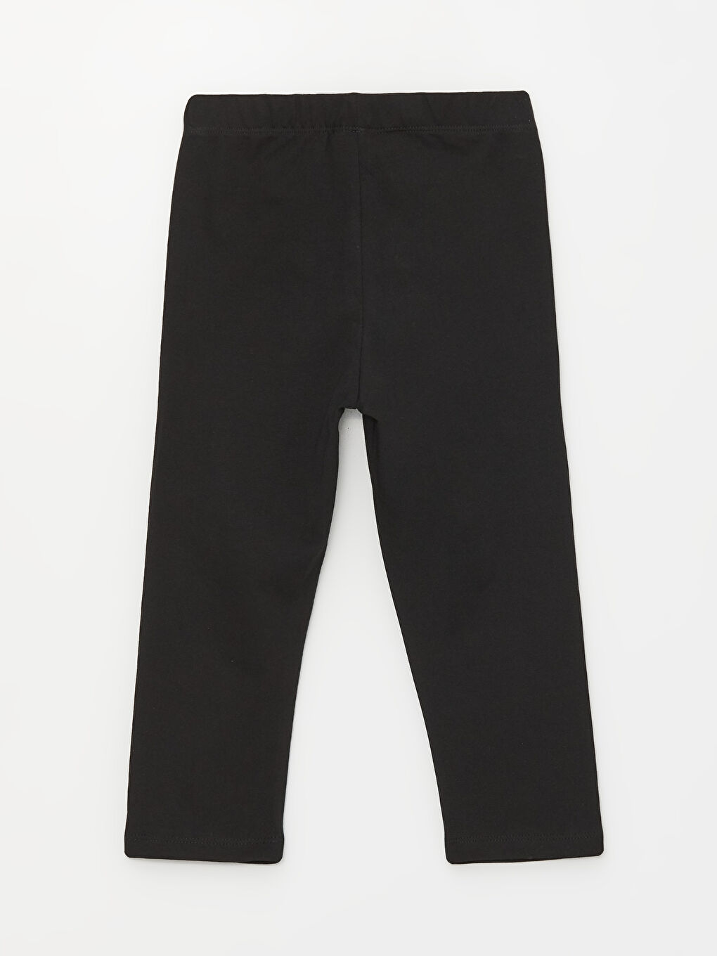 Siyah Beli Lastikli Basic Kız Çocuk Tayt-1
