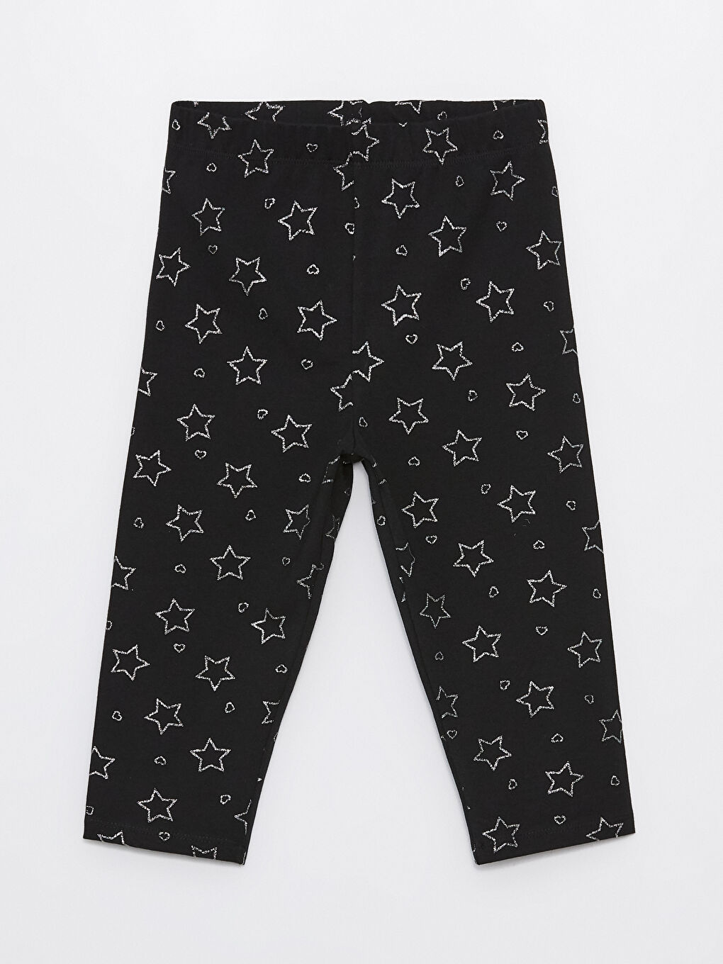Siyah Beli Lastikli Baskılı Kız Çocuk Tayt-2
