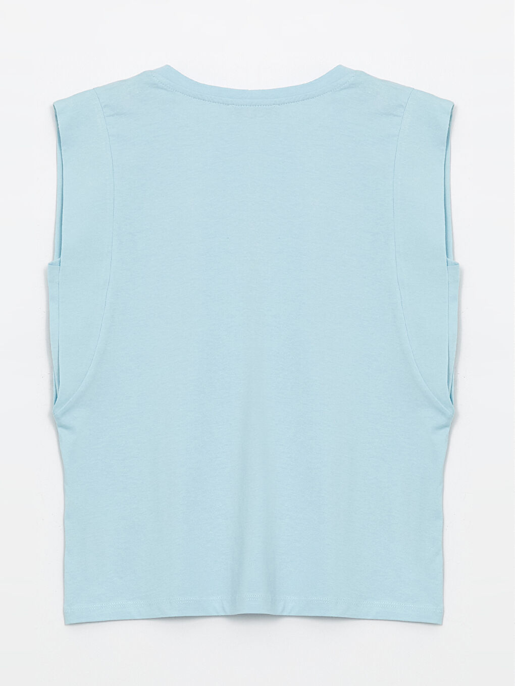 Әйелдерге арналған дөңгелек жағалы өрнексіз футболка-6