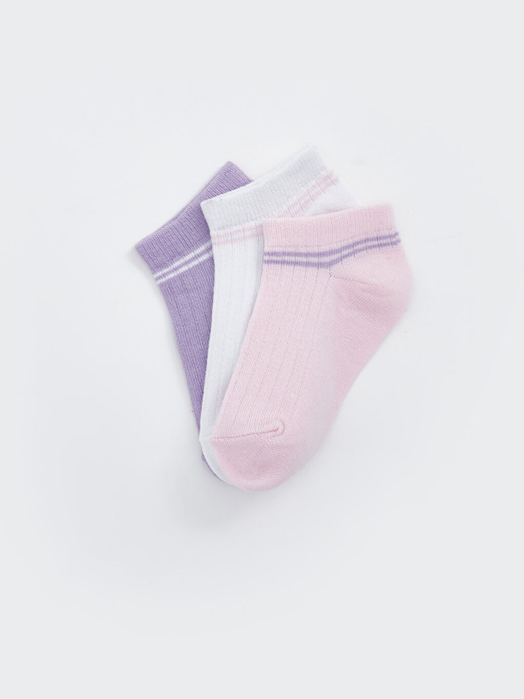 Полосатые короткие носки для малышек девочек, комплект из 3-х штук-1
