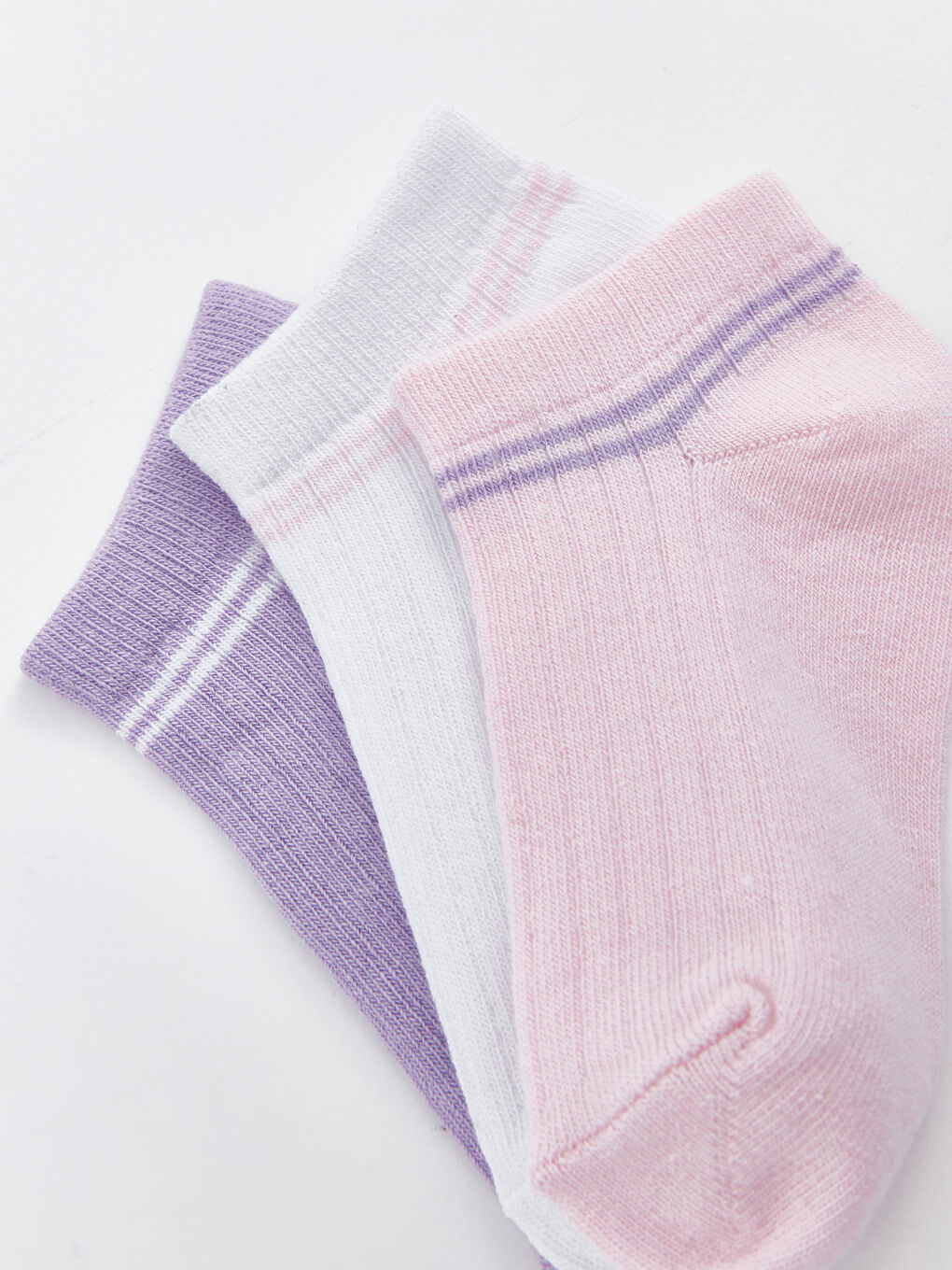 Полосатые короткие носки для малышек девочек, комплект из 3-х штук-2