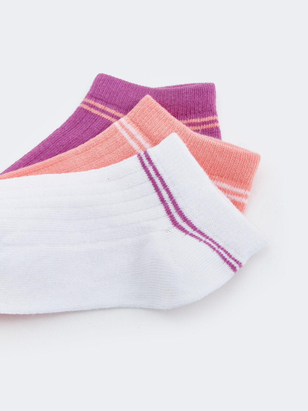 Полосатые короткие носки для малышек девочек, комплект из 3-х штук-2