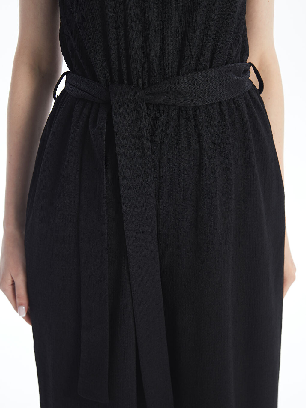 Women's Halter Neck Plain Jumpsuit -S4KB65Z8-CVL