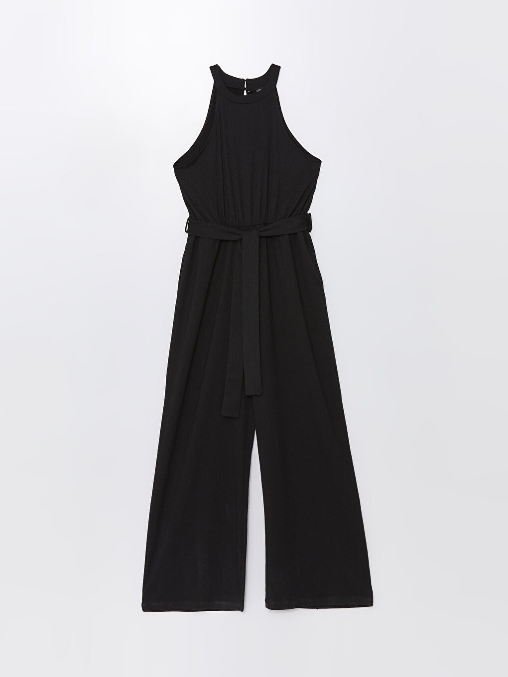 Women's Halter Neck Plain Jumpsuit -S4KB65Z8-CVL