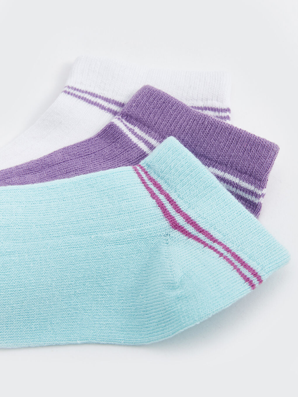 Полосатые короткие носки для малышек девочек, комплект из 3-х штук-2