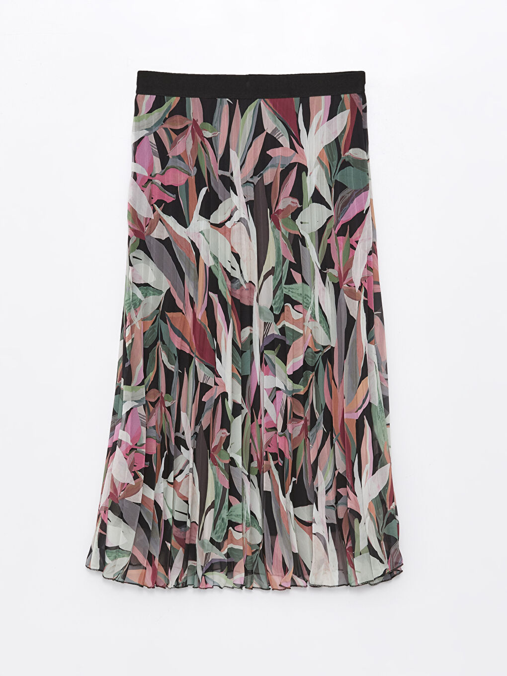 Elastic Waist Floral Chiffon Women's Pleated Skirt -S4KB68Z8-F9C
