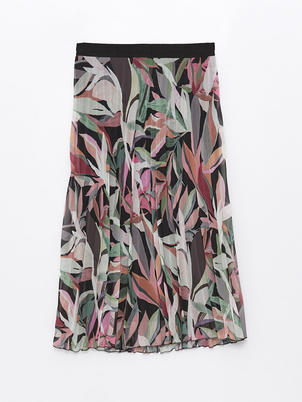Elastic Waist Floral Chiffon Women's Pleated Skirt -S4KB68Z8-F9C