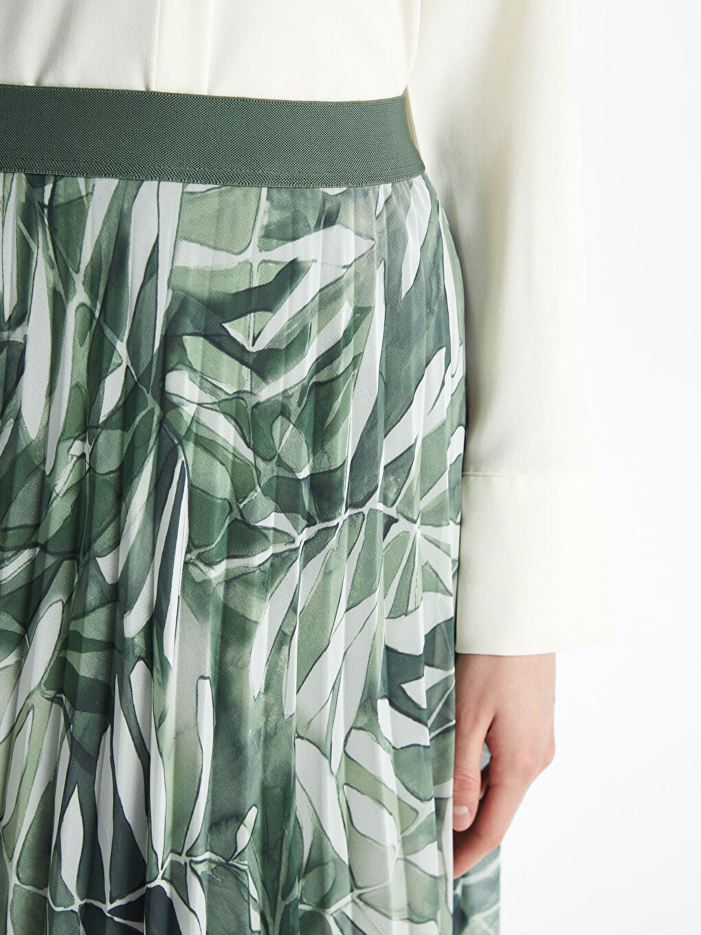 Elastic Waist Patterned Chiffon Women's Skirt -S4KB74Z8-LRR
