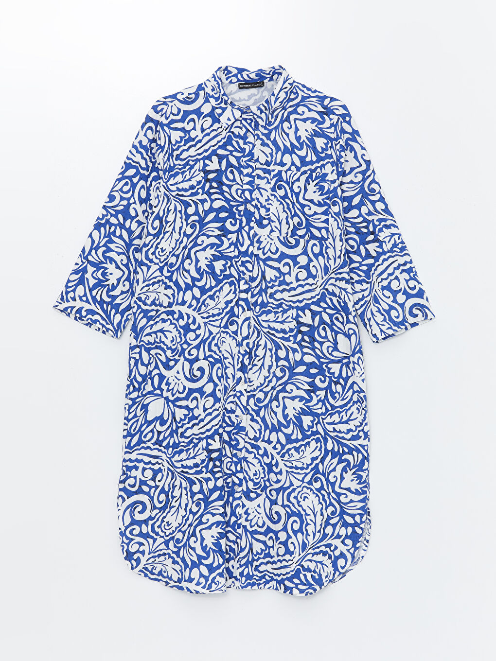 Patterned Long Sleeve Women's Shirt Dress -S4KB75Z8-LQQ