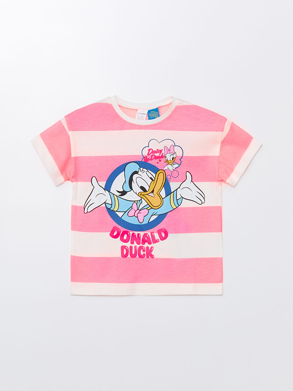 Crew Neck Short Sleeve Donald Duck Printed Baby Girls' T-Shirt -S4KC31Z1-LHK