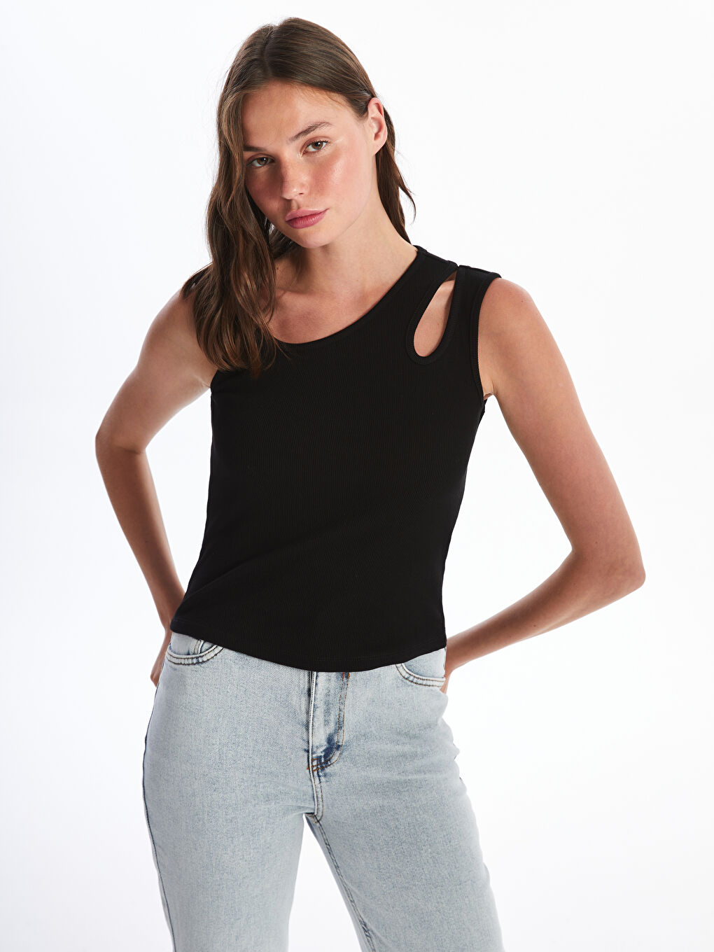 Crew Neck Window Detailed Women's Athlete -S4KC40Z8-CVL