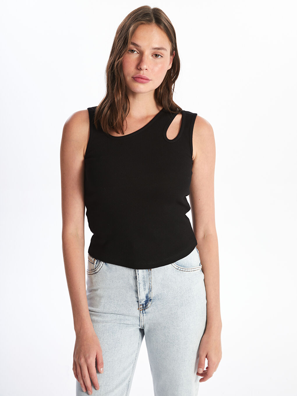 Crew Neck Window Detailed Women's Athlete -S4KC40Z8-CVL