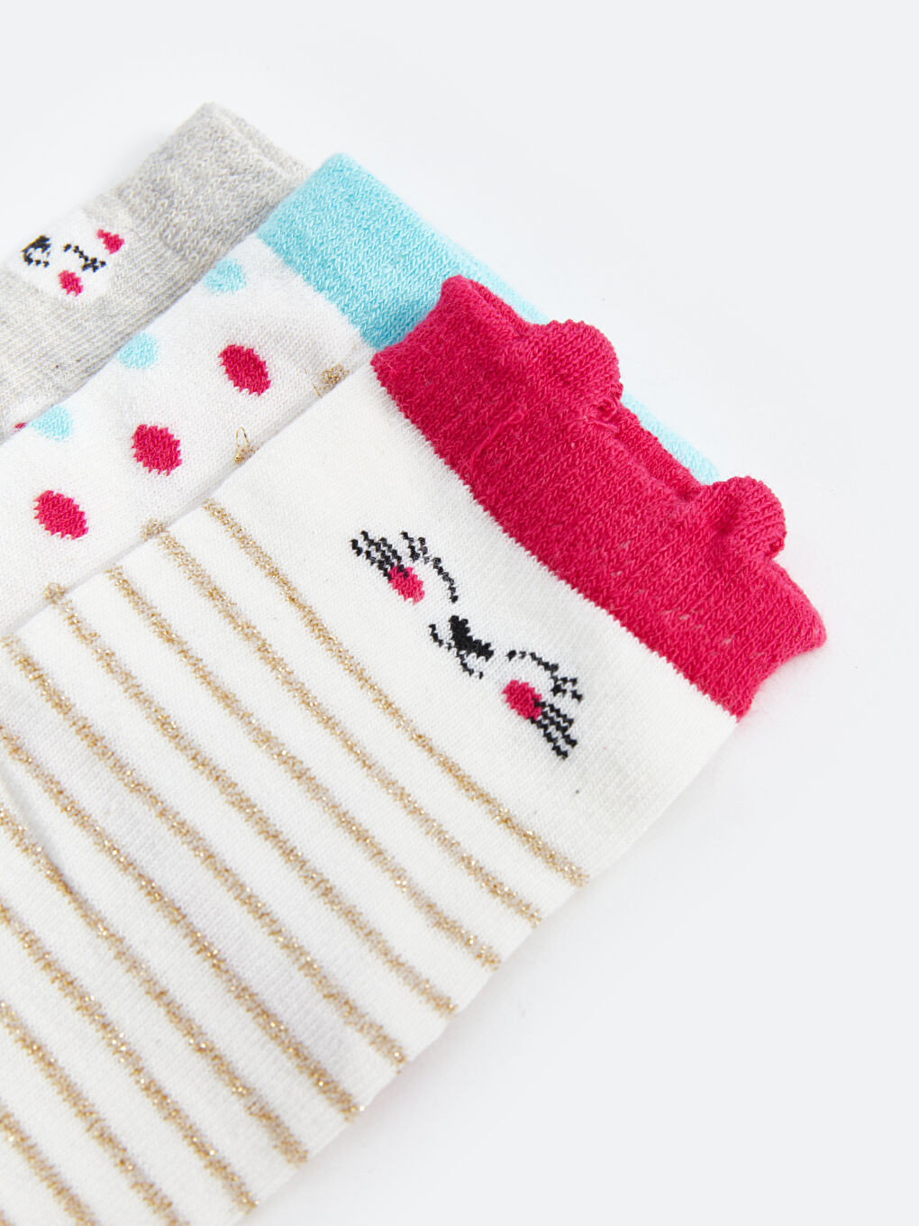 ნაბეჭდი ჩვილის გოგონებისთვის კოჭის წინდები 3-ცალიანი პაკეტი-2