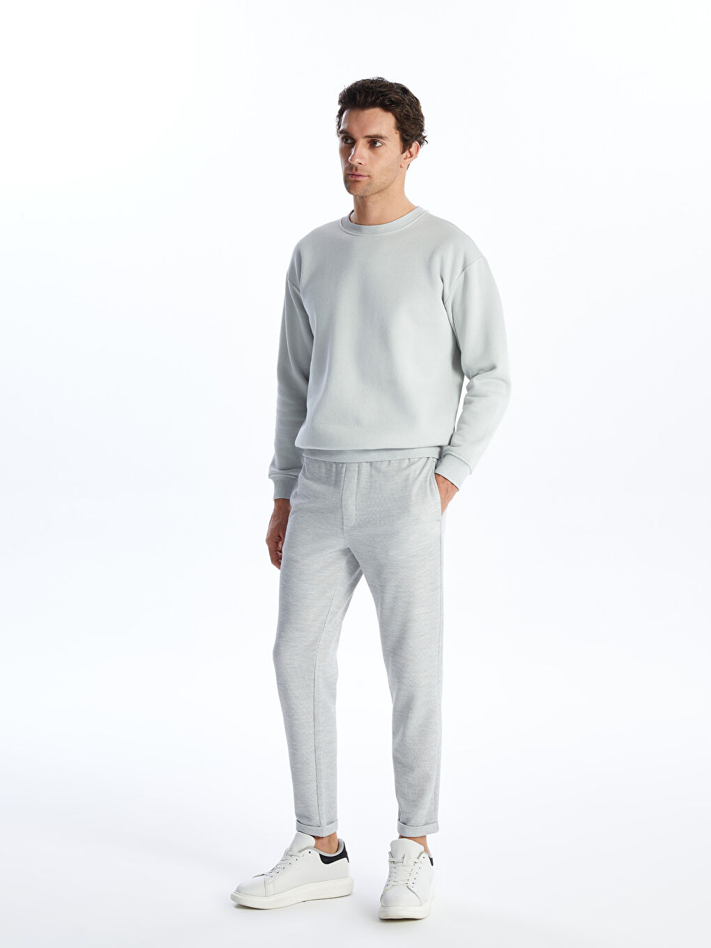 Gri Slim Fit Erkek Jogger Pantolon-1