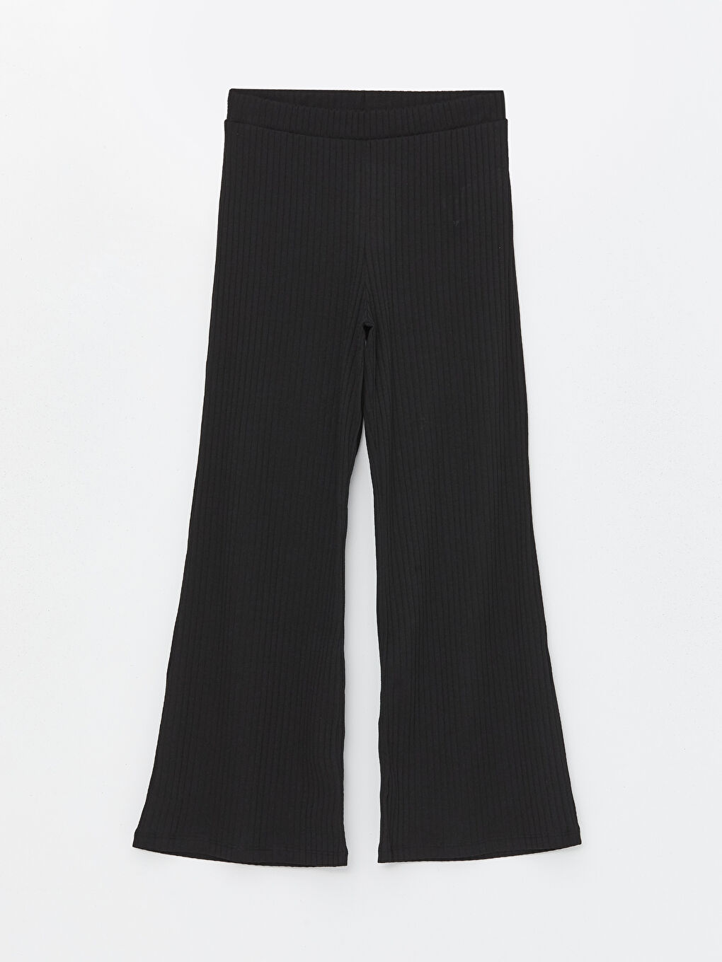 Siyah Beli Lastikli Düz Geniş Paça Kadın Eşofman Altı-5