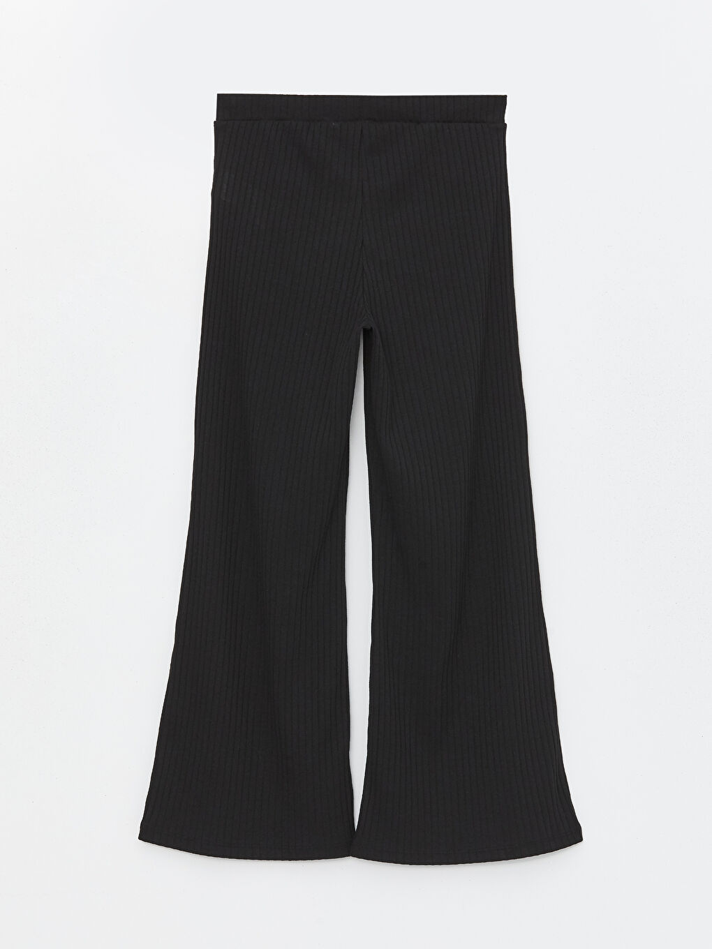 Siyah Beli Lastikli Düz Geniş Paça Kadın Eşofman Altı-6