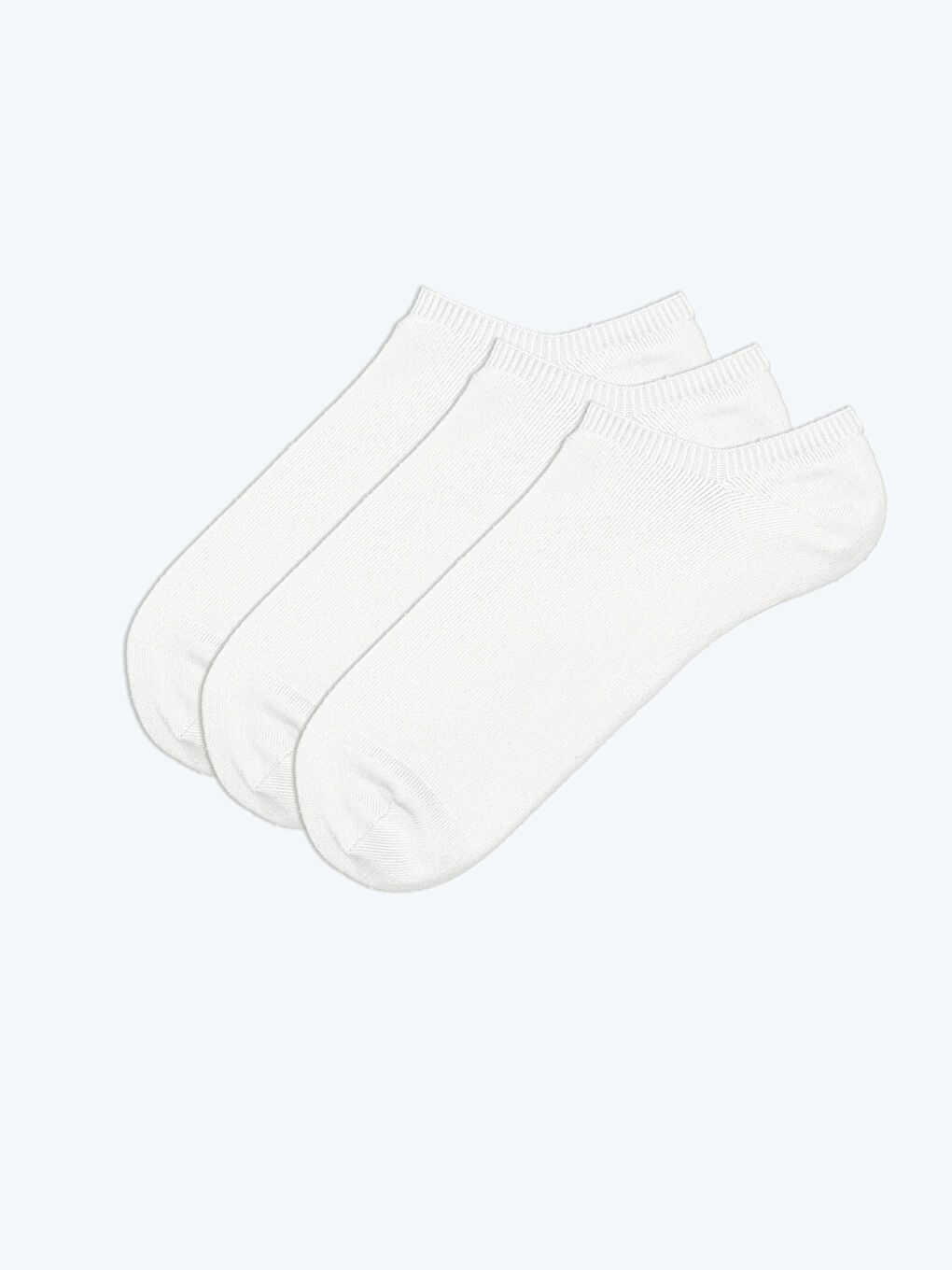 Beyaz Erkek Patik Çorap 3'lü-1
