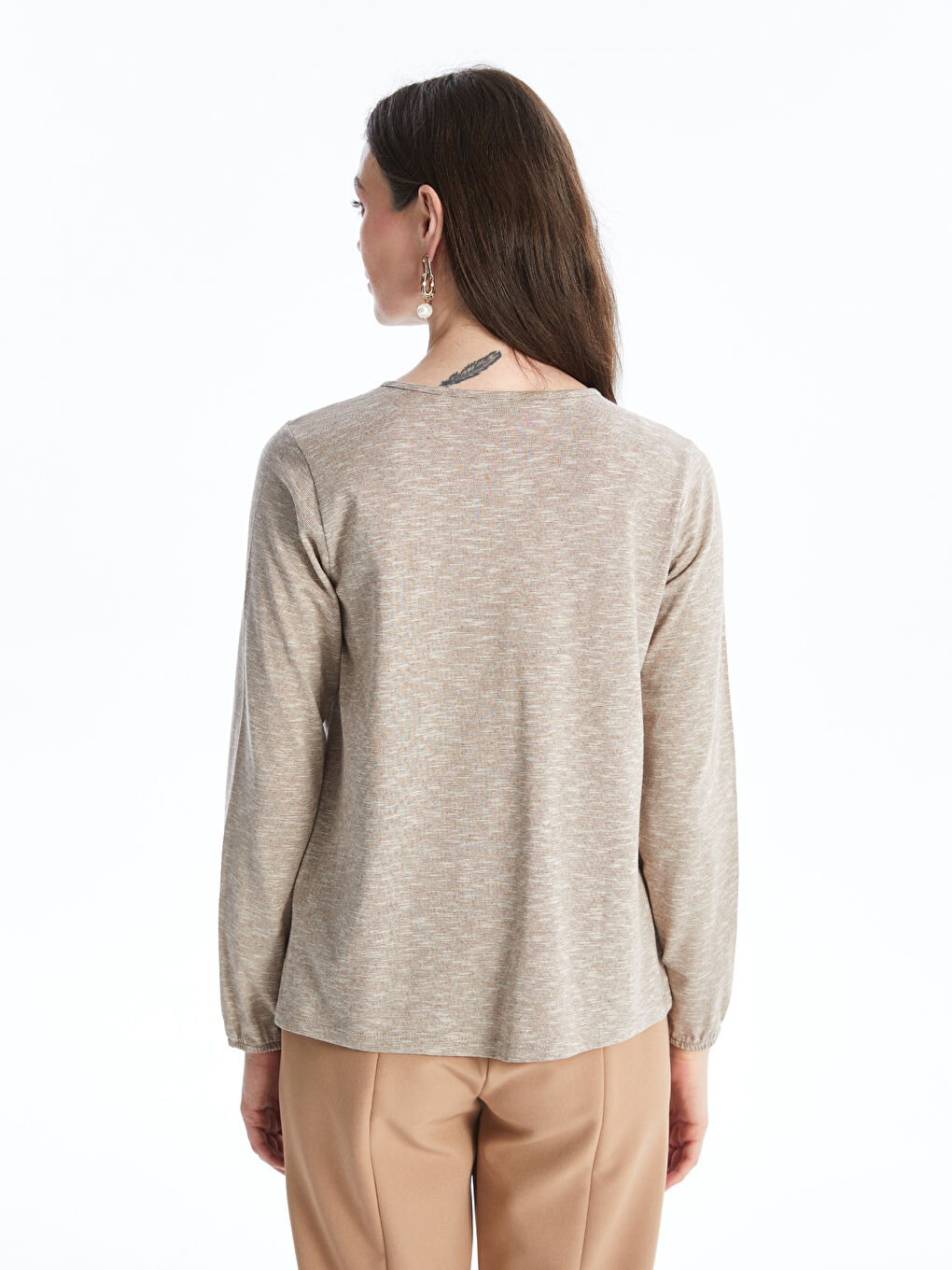 Tie Neck Flower Long Sleeve Women's Blouse -S4KC82Z8-D2Y