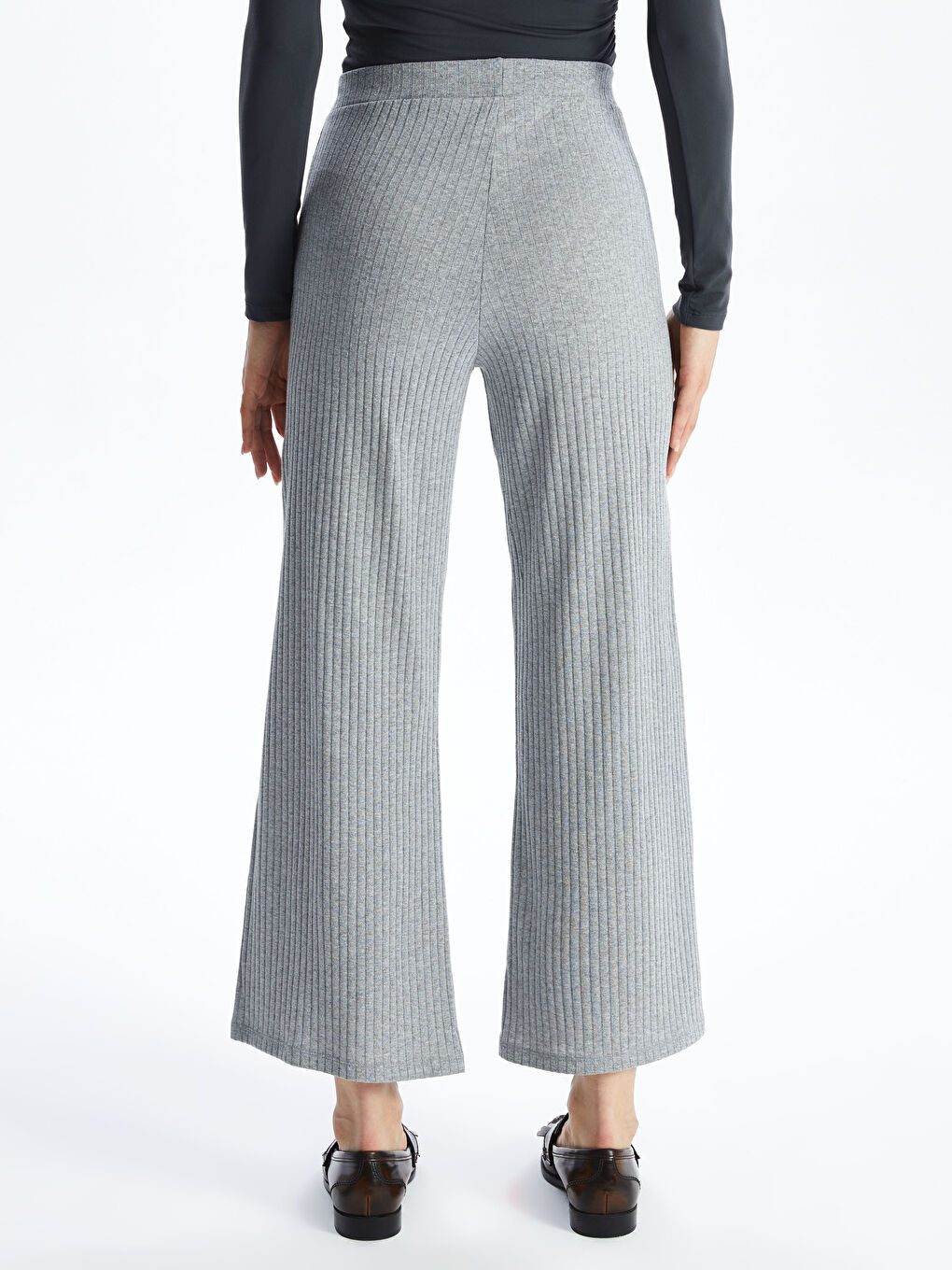 Ženske trenerke sa elastičnim strukom, jednostavne, široke nogavice-4