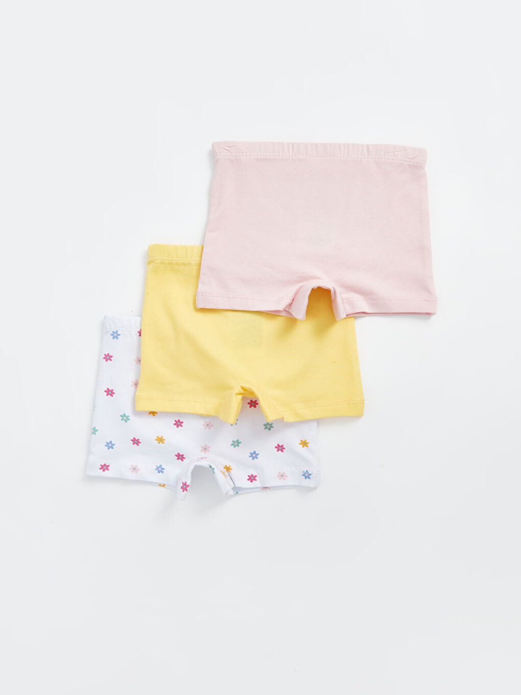 Ekru Beli Lastikli Baskılı Kız Bebek Boxer 3'lü-1