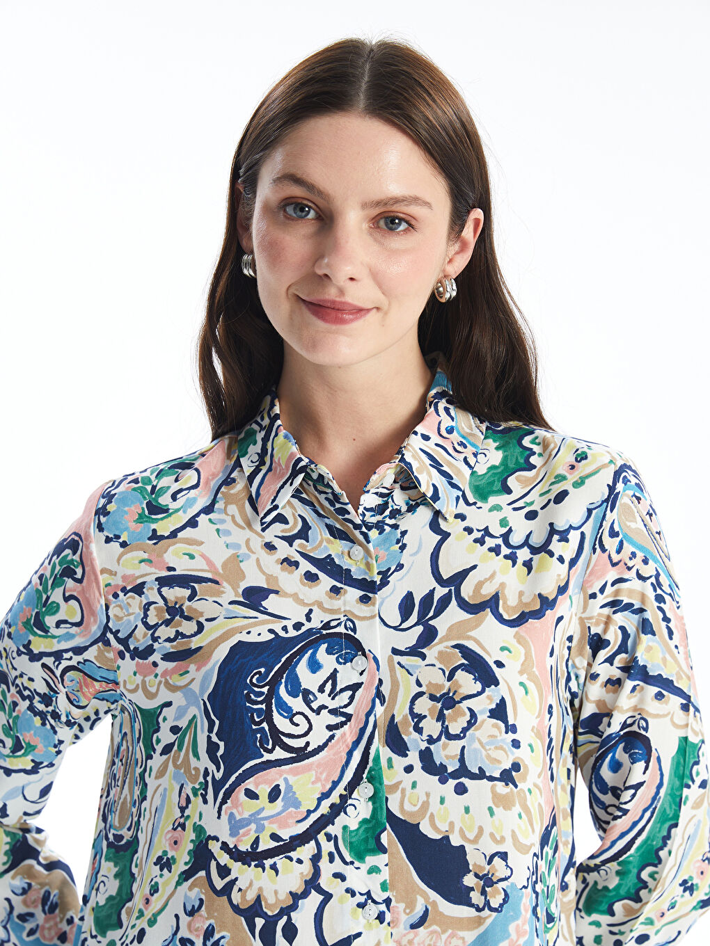 Karışık Desenli Kadın Gömlek Tunik-1