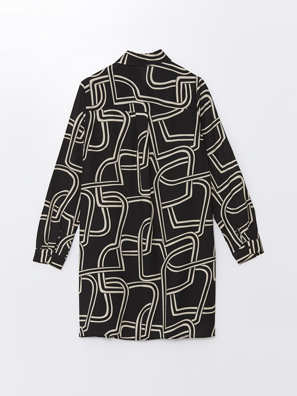 Siyah Desenli Kadın Gömlek Tunik-6