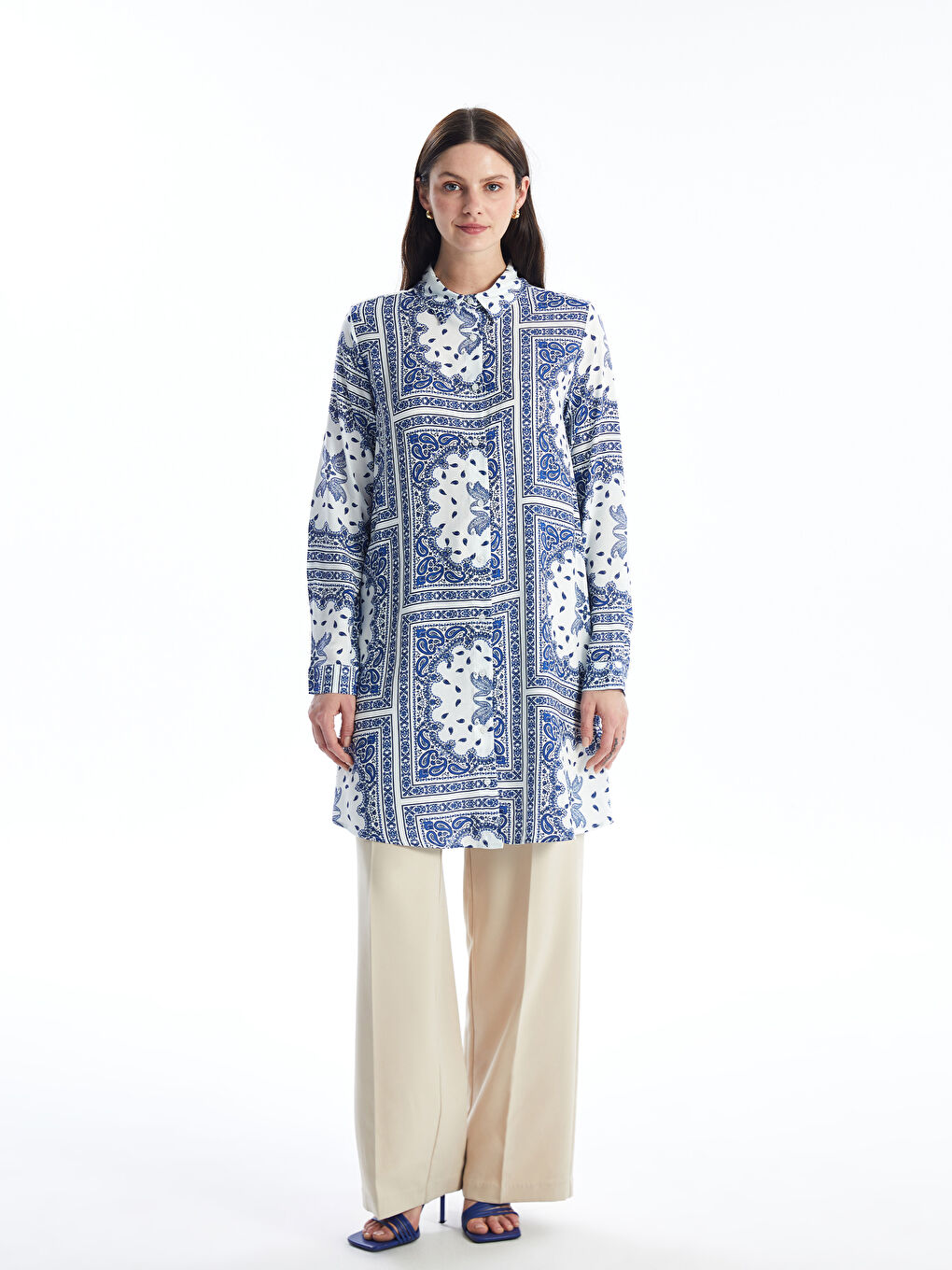 تونيك قميص نسائي منقوش-2