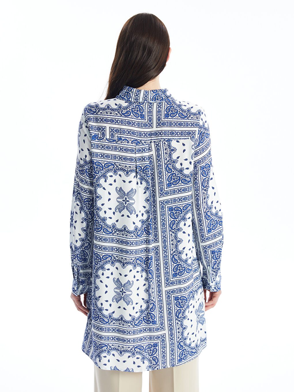 تونيك قميص نسائي منقوش-4