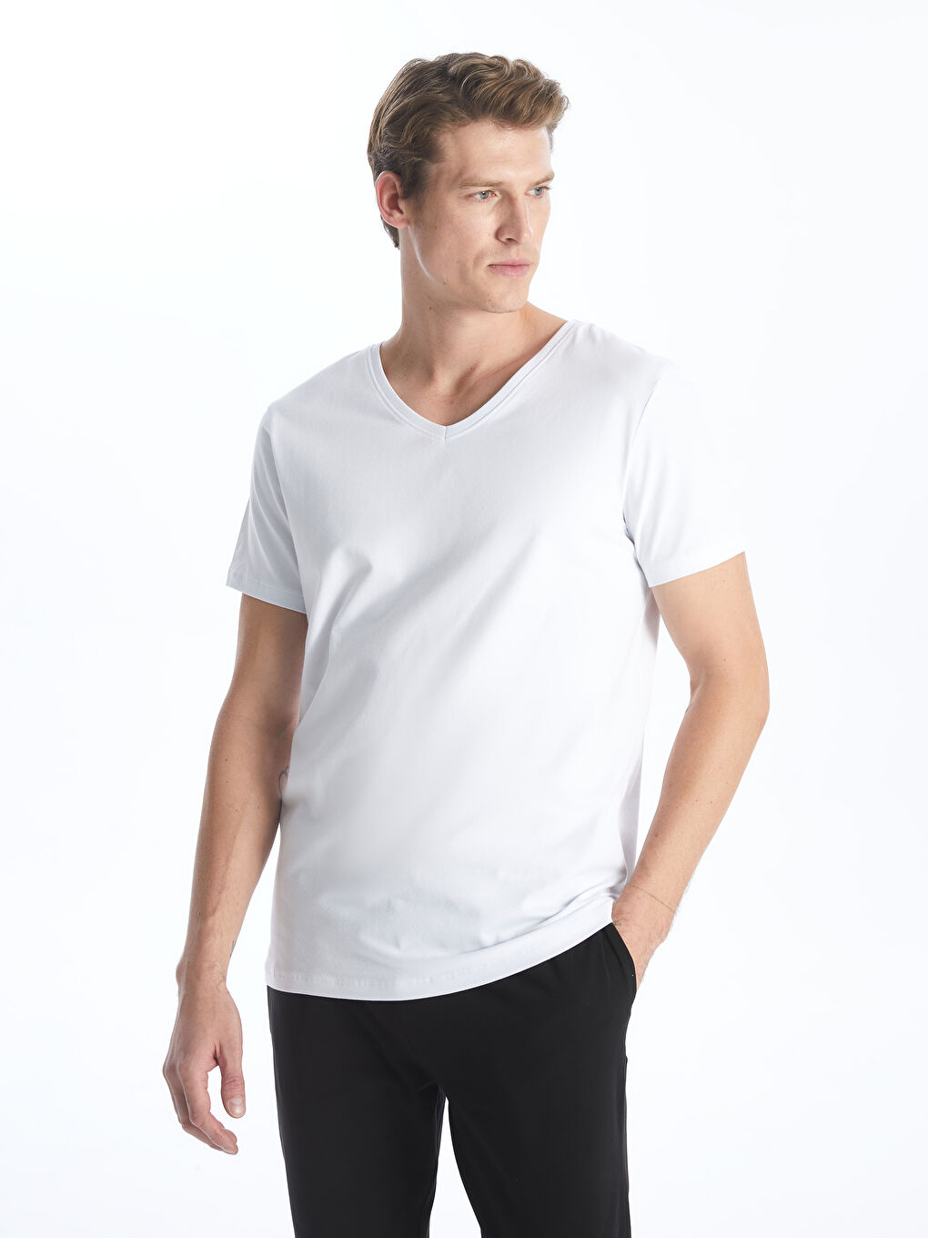 V Neck Short Sleeve Men's T-Shirt
