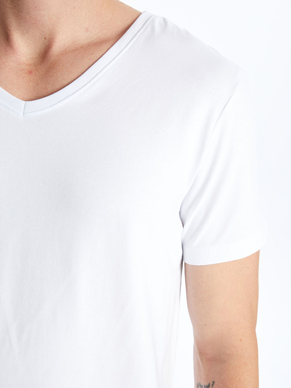 V Neck Short Sleeve Men's T-Shirt-3