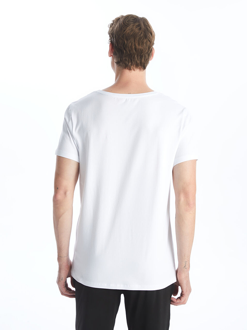 V Neck Short Sleeve Men's T-Shirt-4