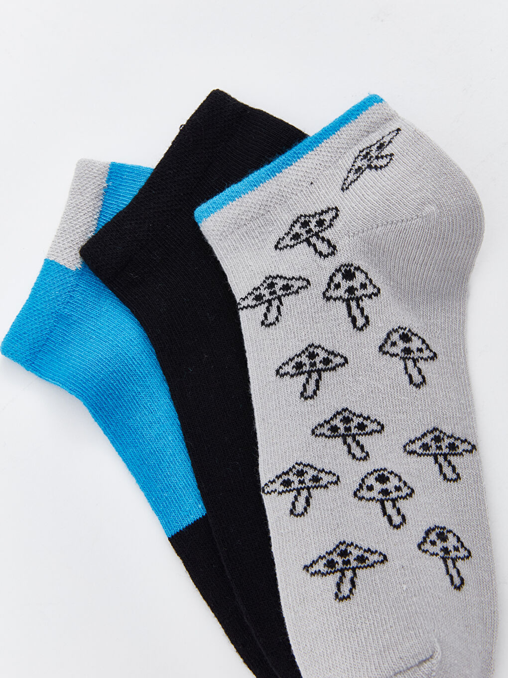Gri Desenli Erkek Çocuk Patik Çorap 3'lü-2