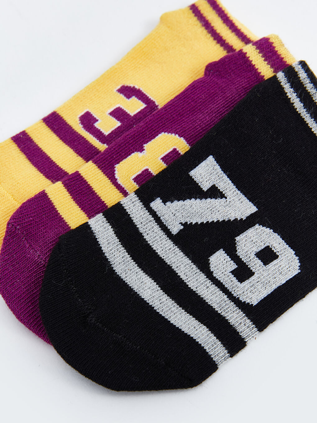 Siyah Desenli Erkek Çocuk Patik Çorap 3'lü-2