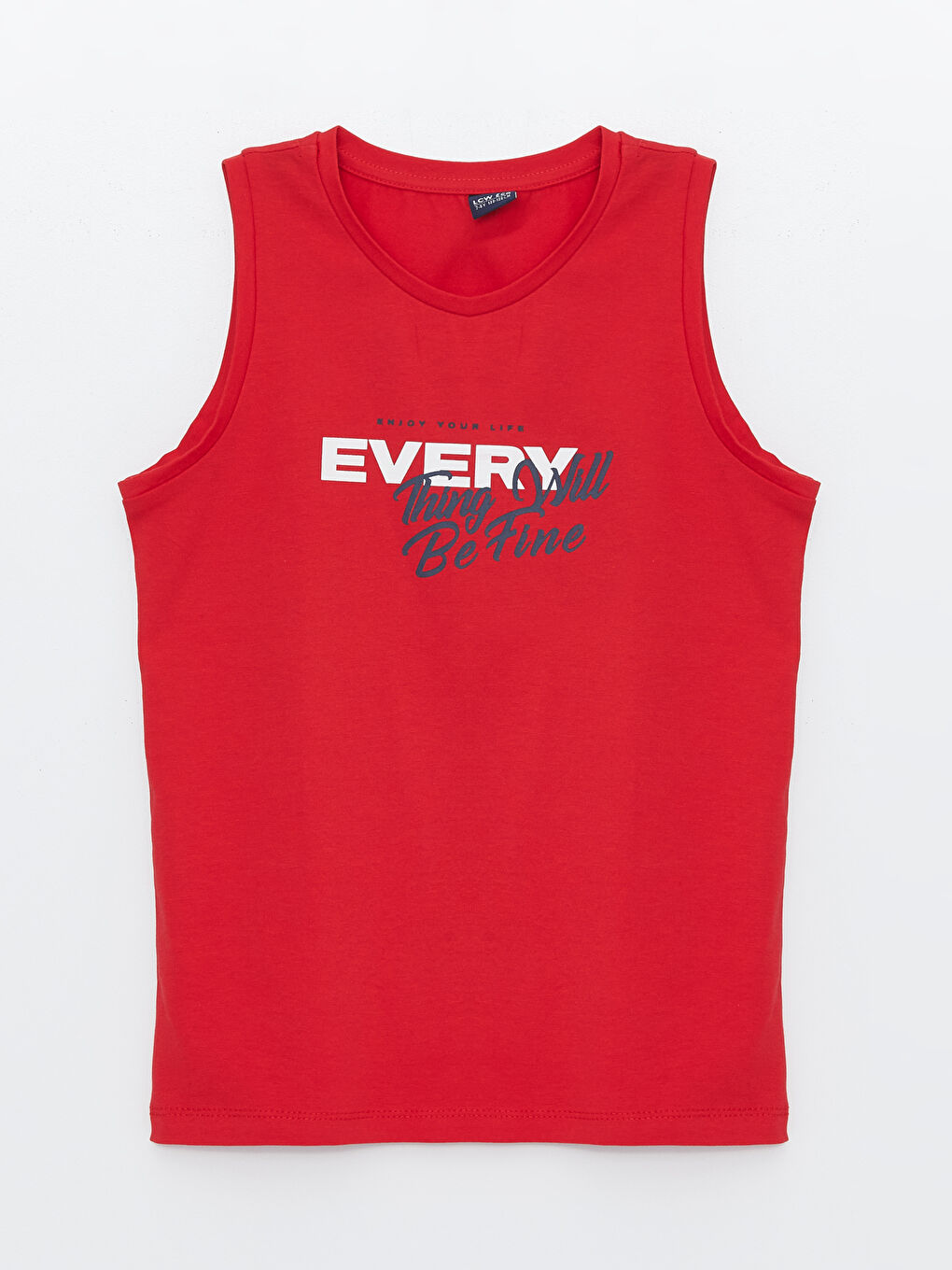 Kırmızı Bisiklet Yaka Baskılı Erkek Çocuk Atlet