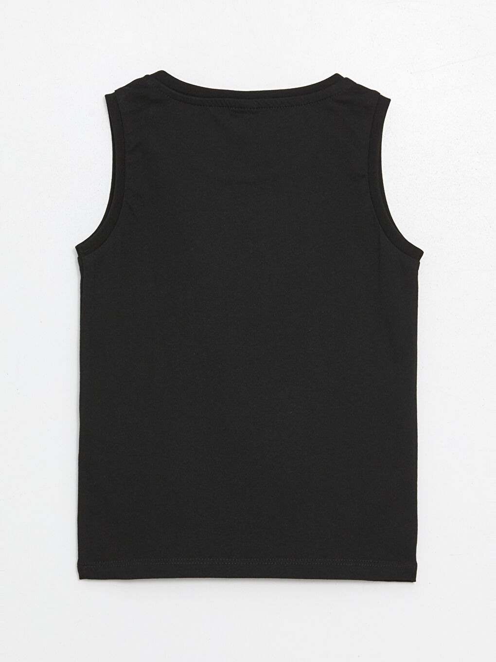 Siyah Bisiklet Yaka Baskılı Erkek Çocuk Atlet-1