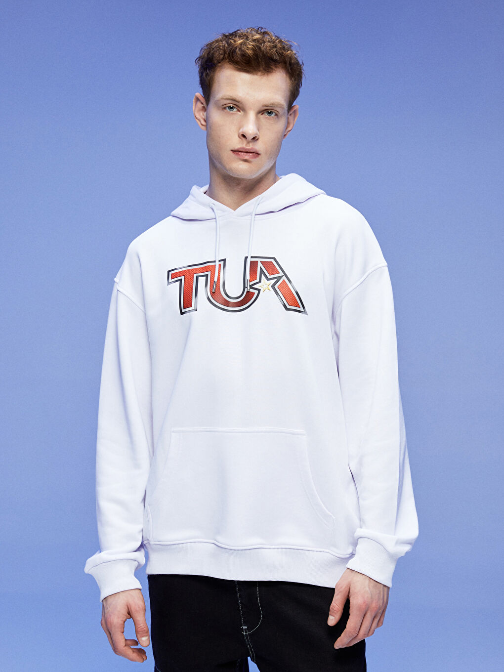 TUA Beyaz TUA Baskılı Unisex Hoodie - 4