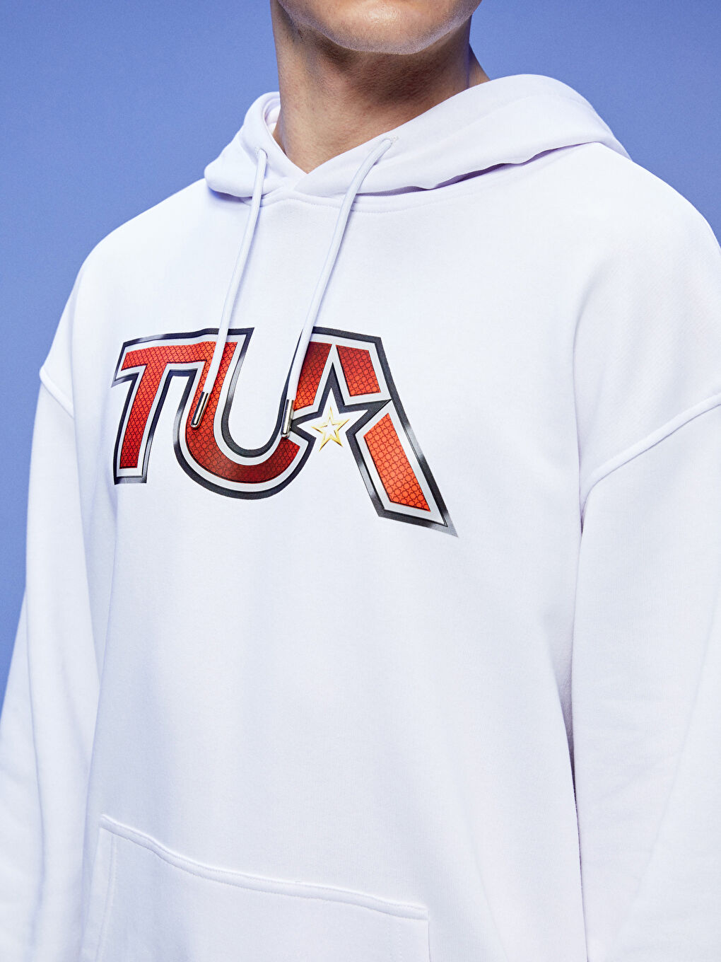 TUA Beyaz TUA Baskılı Unisex Hoodie - 5