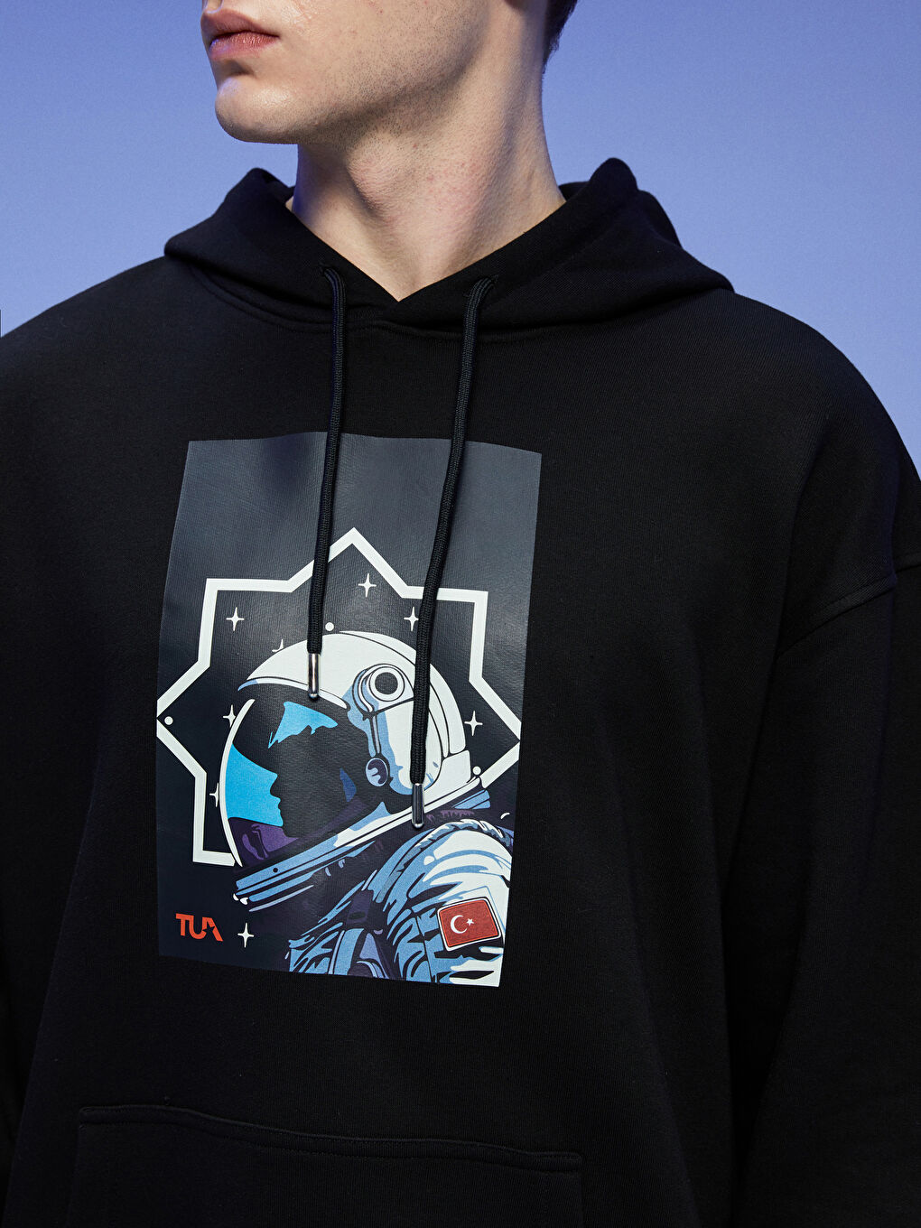 TUA Siyah TUA Baskılı Unisex Hoodie - 5