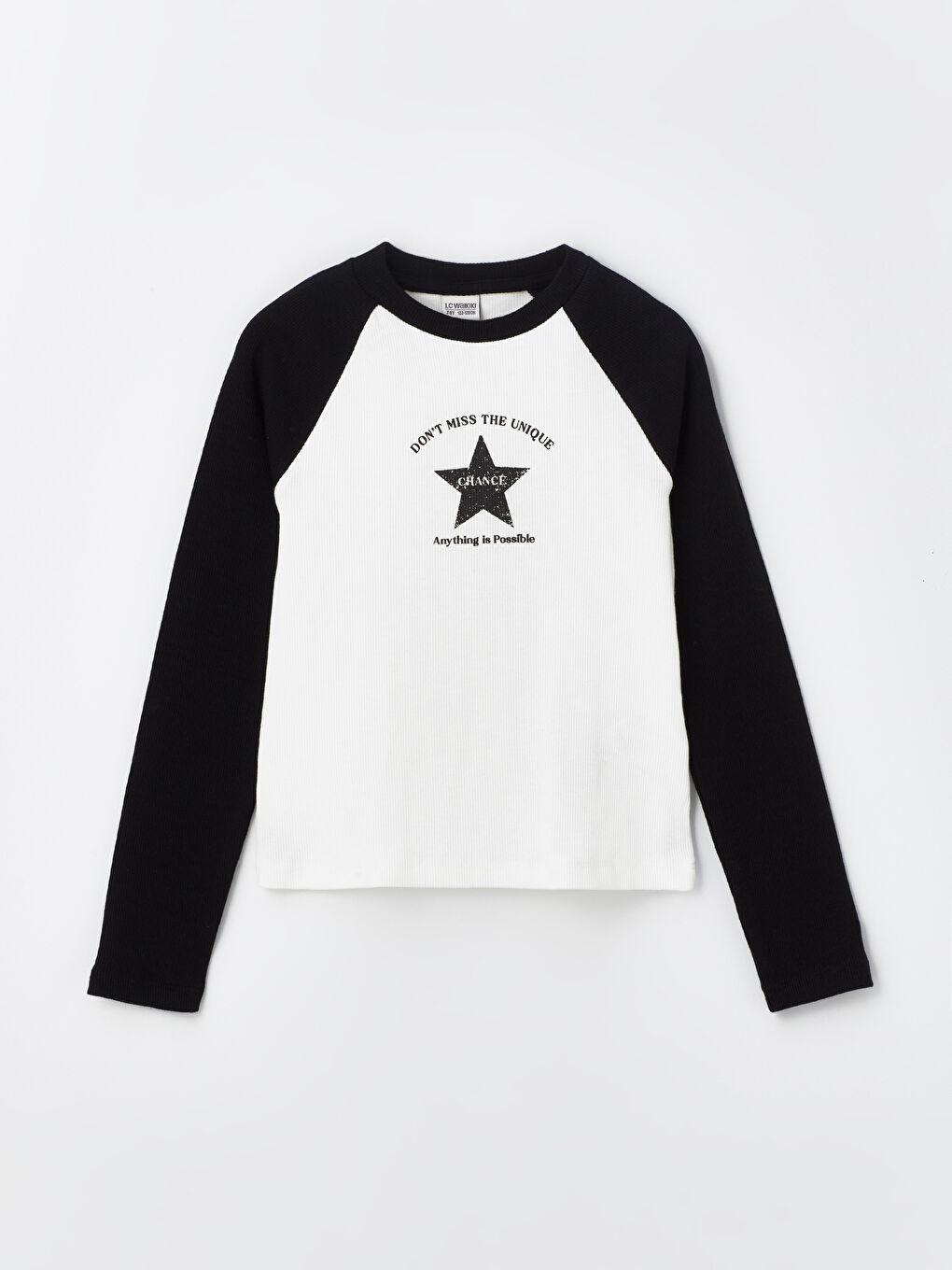 Crew Neck Printed Long Sleeve Girl T-shirt -S4KE27Z4-CVL