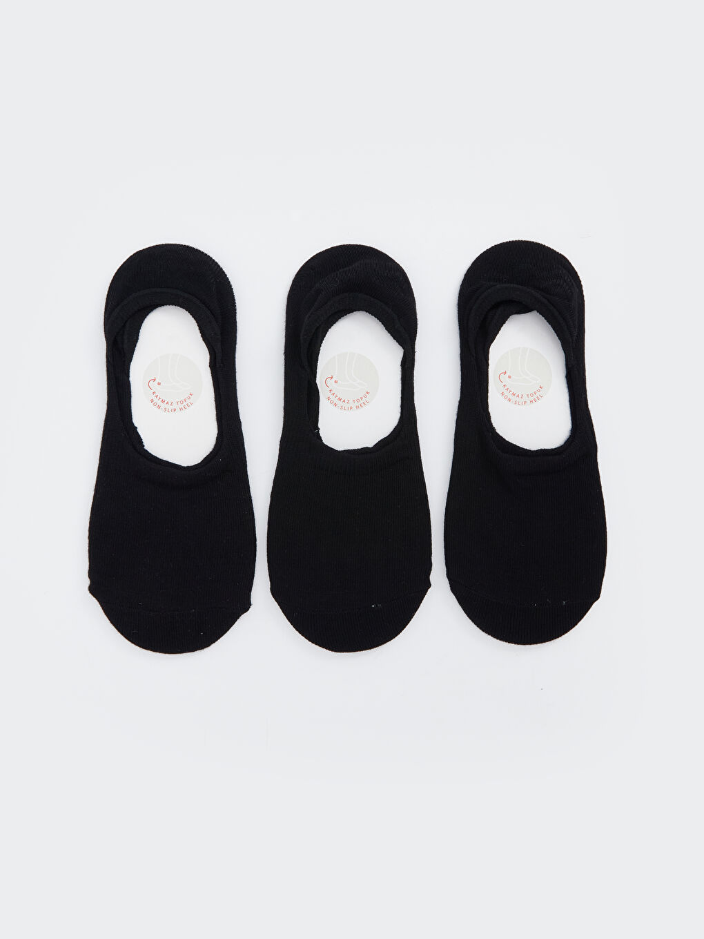 Siyah Kadın Düz Babet Çorap 3'lü