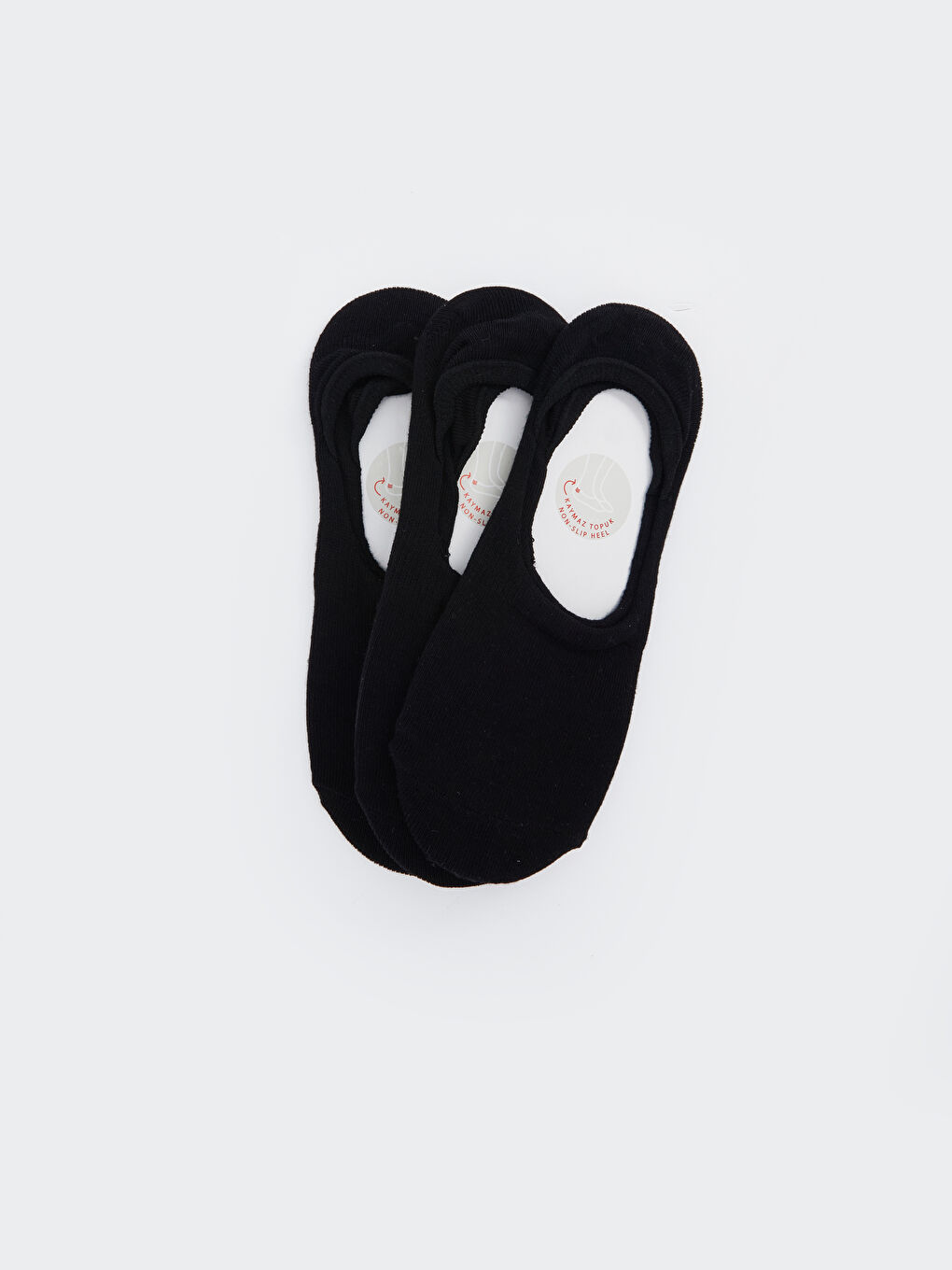 Siyah Kadın Düz Babet Çorap 3'lü-1